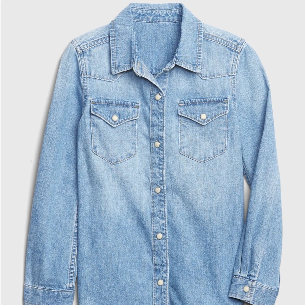 H&M | Denim Snap Button-Up